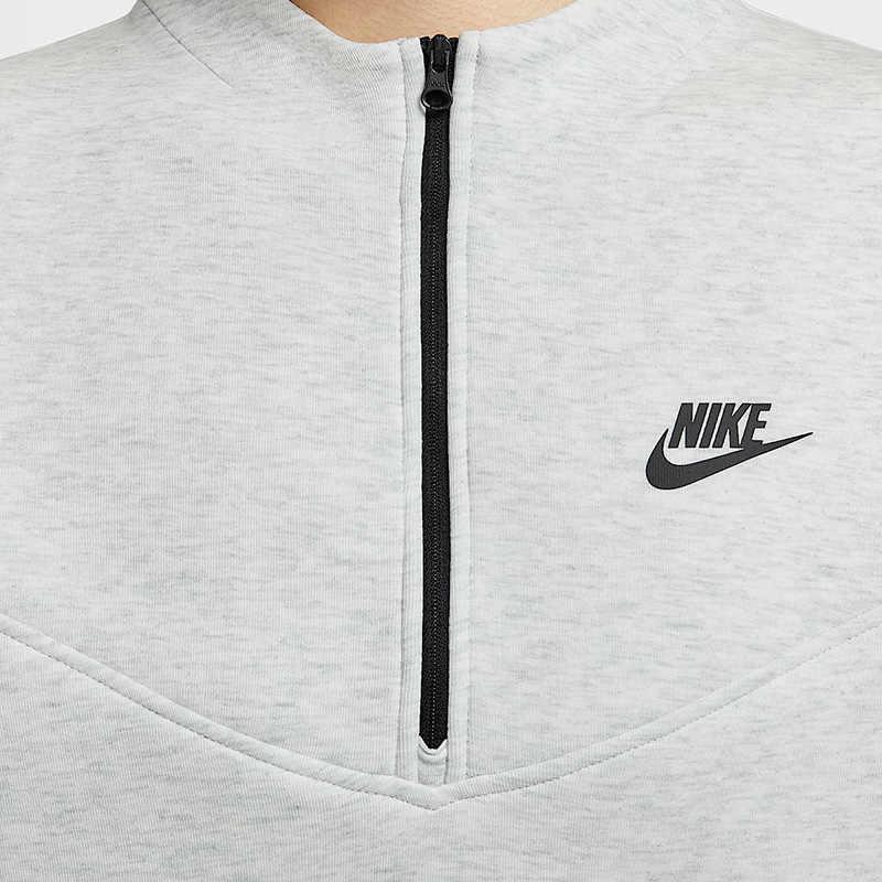 Nike Спортивная одежда, технический флис, повседневная мода, простая короткая толстовка с длинным рукавом и полумолнией, женская толстовка, светло-серая, разноцветная, черная HJ1032-013