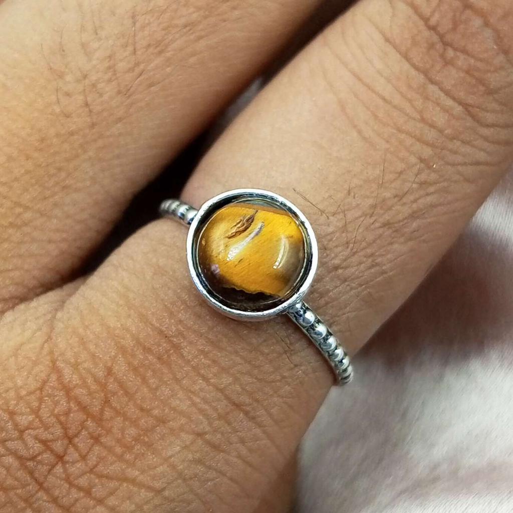 Драгоценный камень «Тигровый глаз» из стерлингового серебра 925 пробы с покрытием из серебра ручной работы PQY-IJ10820