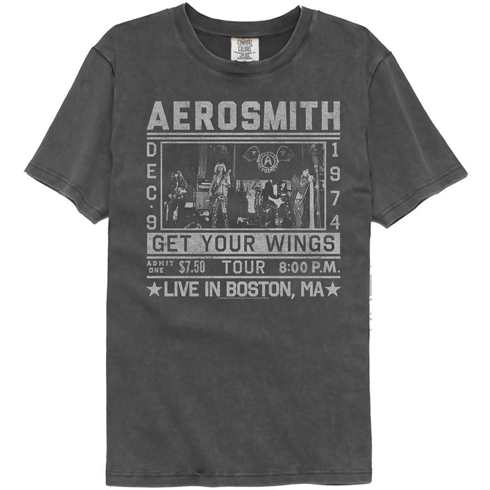 Aerosmith Крылья Тур 74 Comfort Colors Музыкальная Футболка