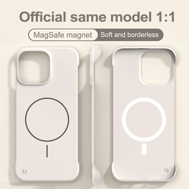 Безрамочный чехол с магнитом, однотонный, для iPhone 17 Air 16 16E 15 14 Plus 13 12 11 Pro Max XS X XR, для Magsafe, ультратонкий, из ПК