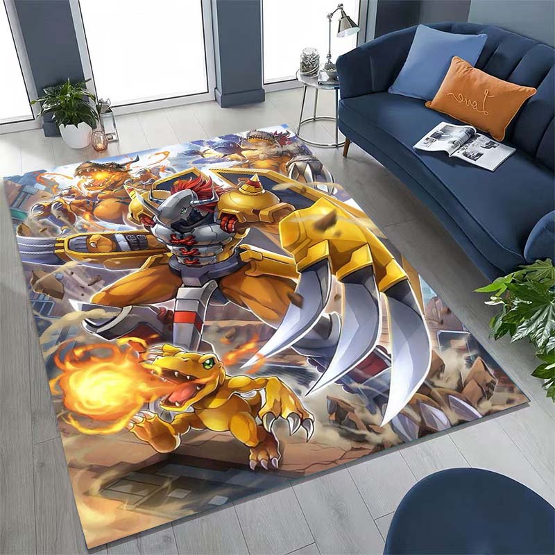 The New (Digimon) Rug Is Suitable for Home Décor in Game Rooms, Bedrooms, Living Rooms, Sofas, and Other Areas.