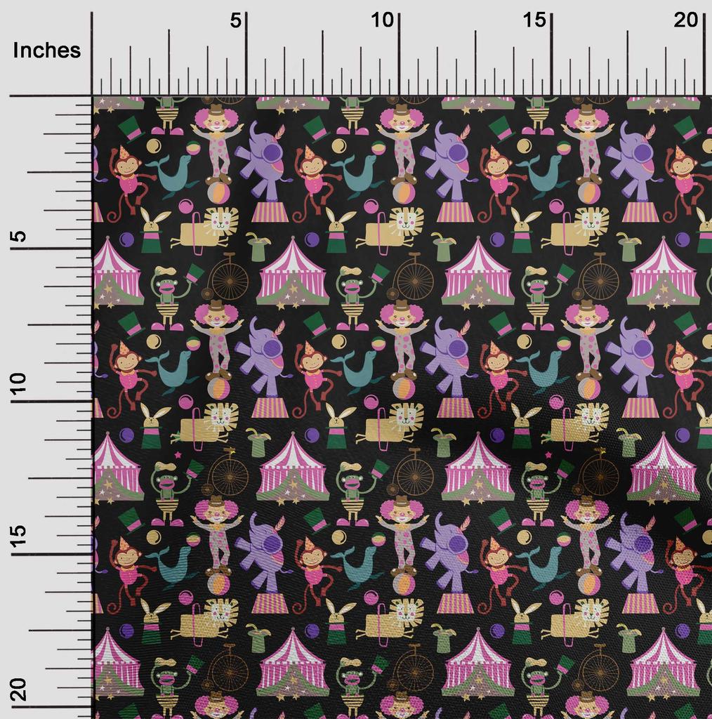 oneOone Ткань цирка ткани гибкого трубопровода хлопка черная для шить напечатанную ткань ремесла двором 40 дюймов