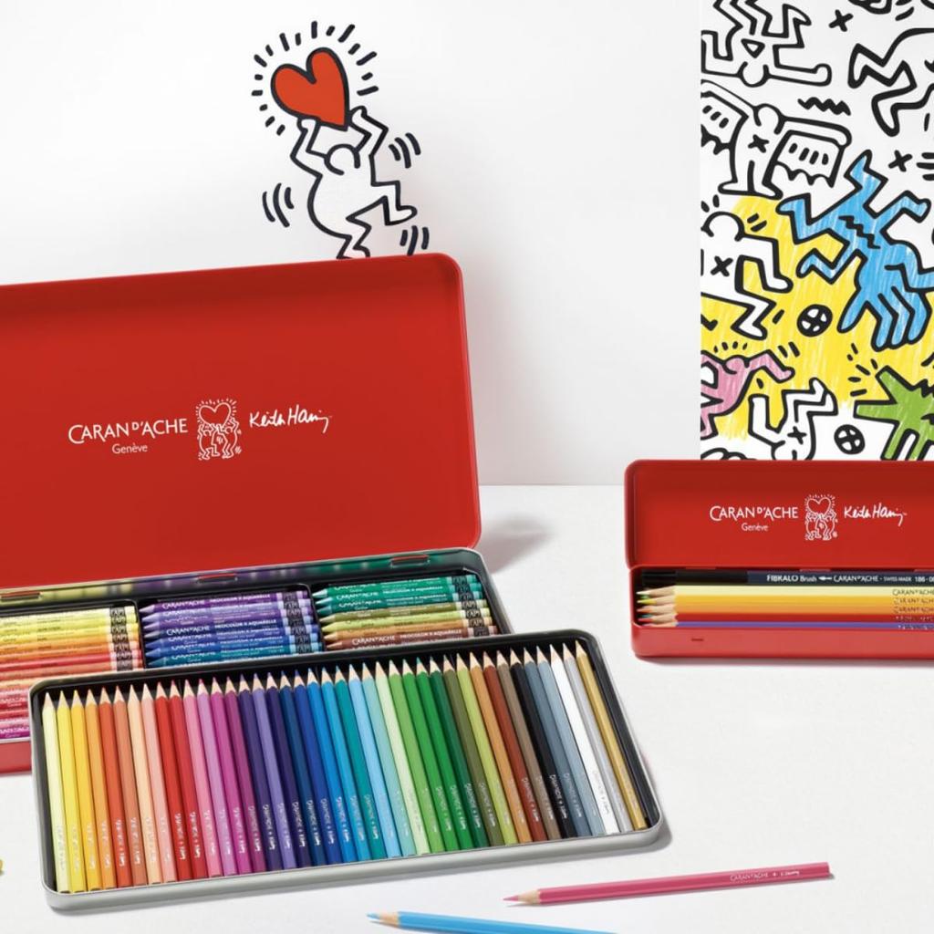 CARAN Кит Харинг Набор смешанной техники цветные карандаши 42 D'ACHE (40 водорастворимых + neocolors) CC3000-023