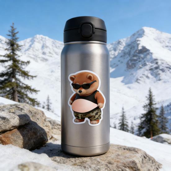 1 пара эластичных наклеек на живот с изображением животных для снятия тревоги и стресса. Наклейка с мультяшным медведем, собакой или кошкой, с эффектом ущипывания за живот, предотвращающая столкновения.