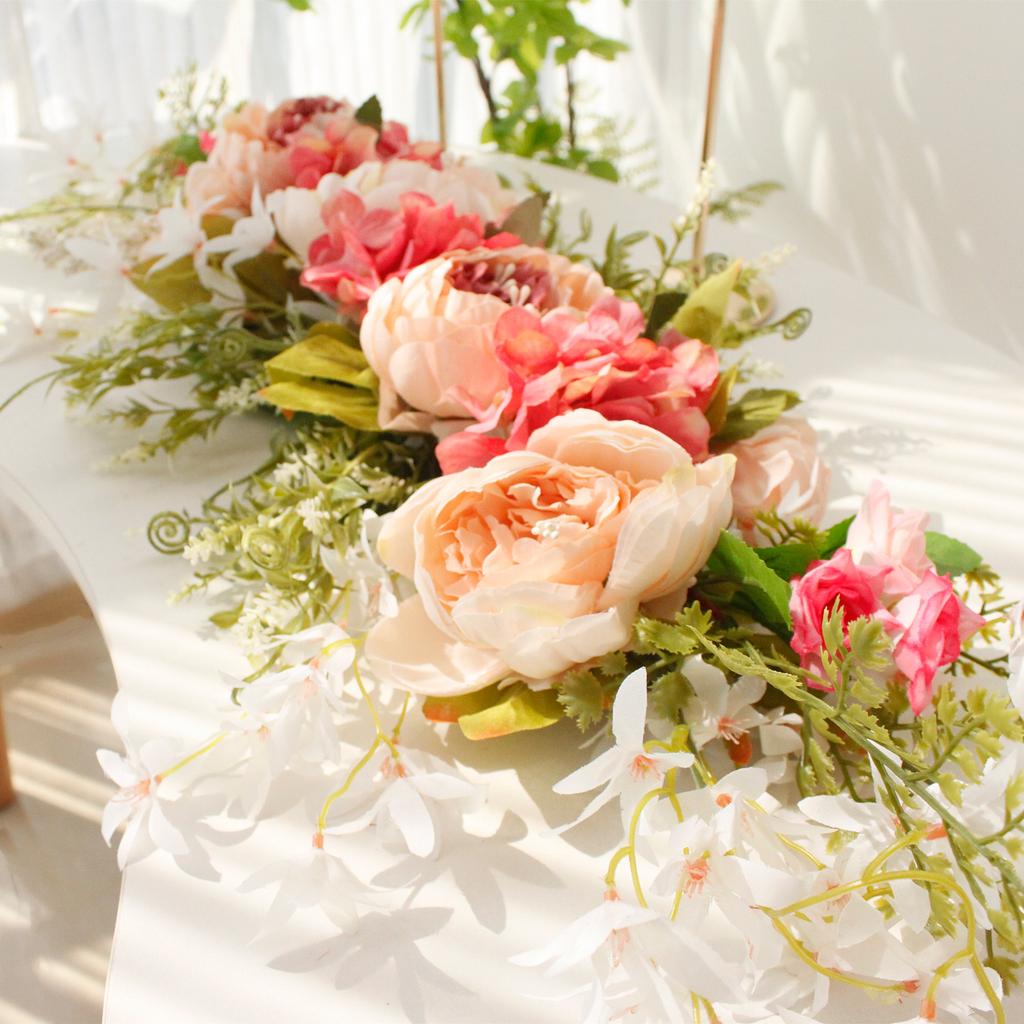 Artificial Floral Swag 29.5 Inch Spring Decorative Wedding Arch Flower for Table Centerpieces Door Lintel Party Pink