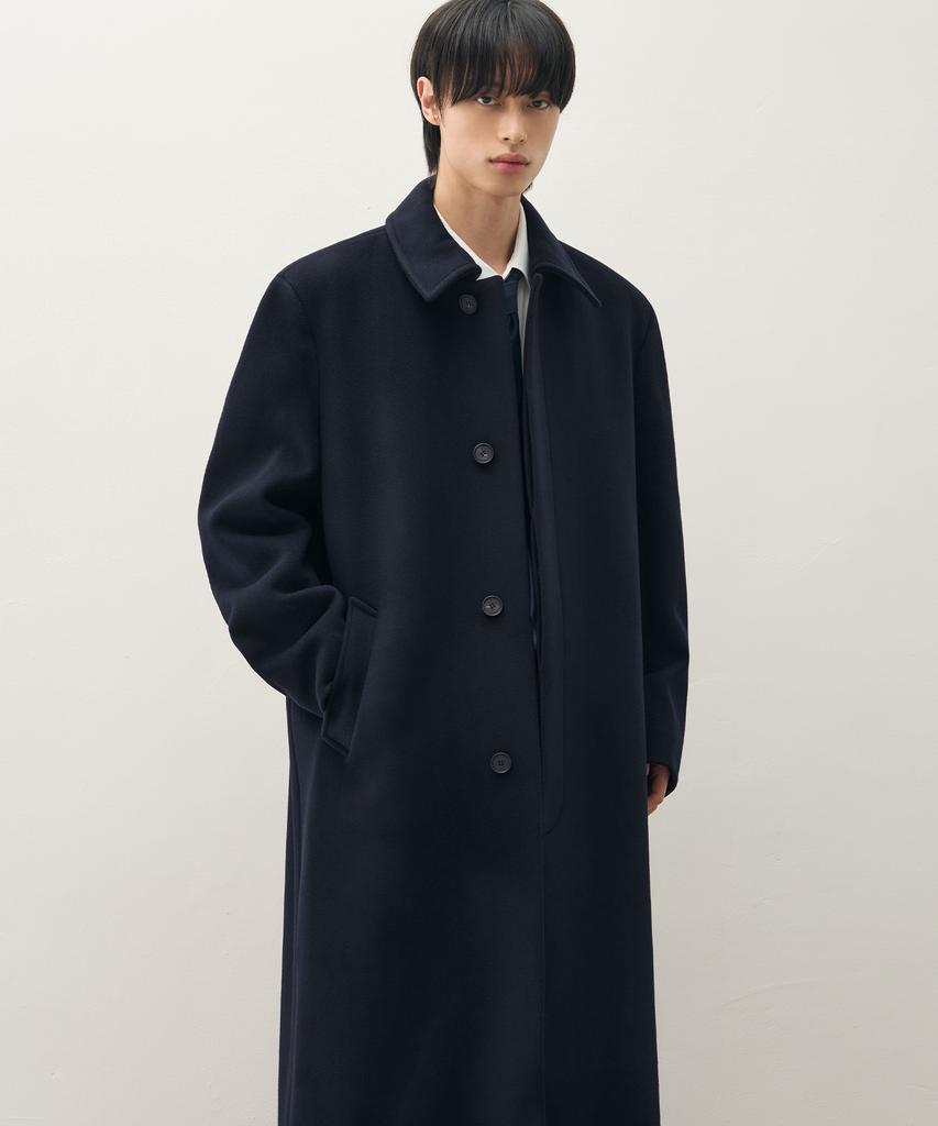Draw Fit Premier Wool Balmacaan Chester Coat [Navy]