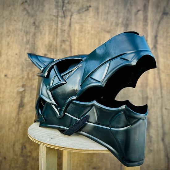 Средневековый шлем великого волка, почерневшая сталь 18 калибра, подарок на Хэллоуин, рождественский подарок, декор для стен, подарок