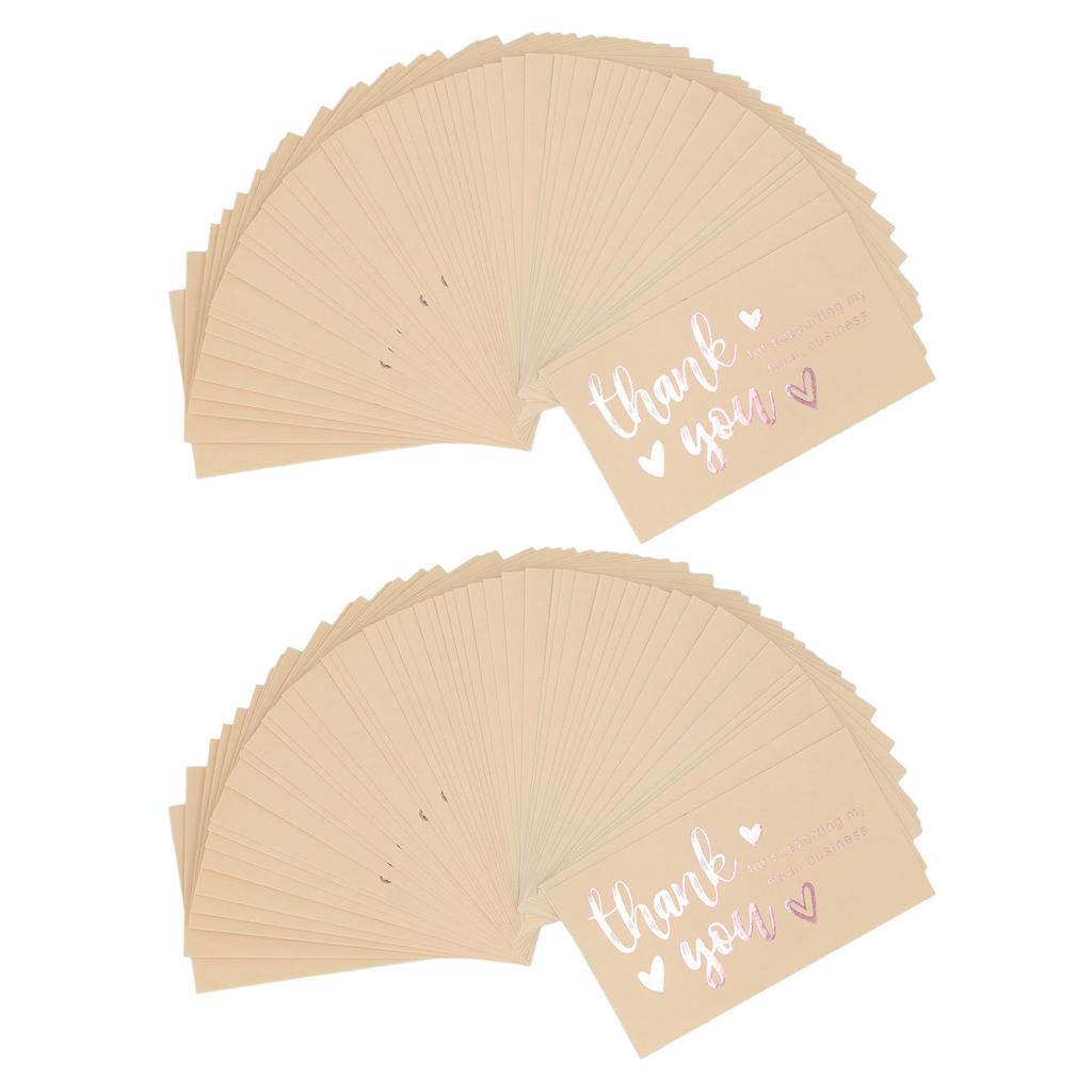 200 шт. открыток с благодарностью, золотые 3,5x1,9 дюйма, деловая бумажная открытка с благодарностью для интернет-магазина