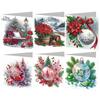 6PCS DIY Xmas Designs Rhinestone Diamond Art Mosaic Postcards Diamond Art Handmade Cards Thank You Cards and Holiday Blessings