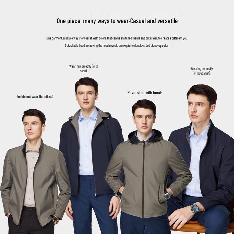 Мужская двусторонняя куртка Shanshan в стиле business casual