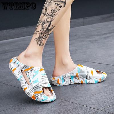 Тапочки, модные нескользящие мягкие тапочки на толстой подошве, летние повседневные спортивные парные сандалии для верхней одежды