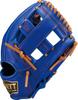 ZETT Youth Baseball Ground Royal Blue x Oak Brown BJG762620 Glove, Hero, All-Around, Left-Handed Throw, (2536), Size Small,