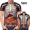 Funny Cosplay Male Skeleton Internal Organs 3D Printed T-Shirt Fashion Short-Sleeved Gothic Skull Men T Shirt