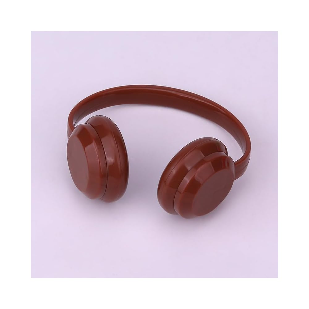 Labubu Mini Headphones Brown for Dolls and Plush Toys Accessories with Guitar and Keychain for DIY Crafts