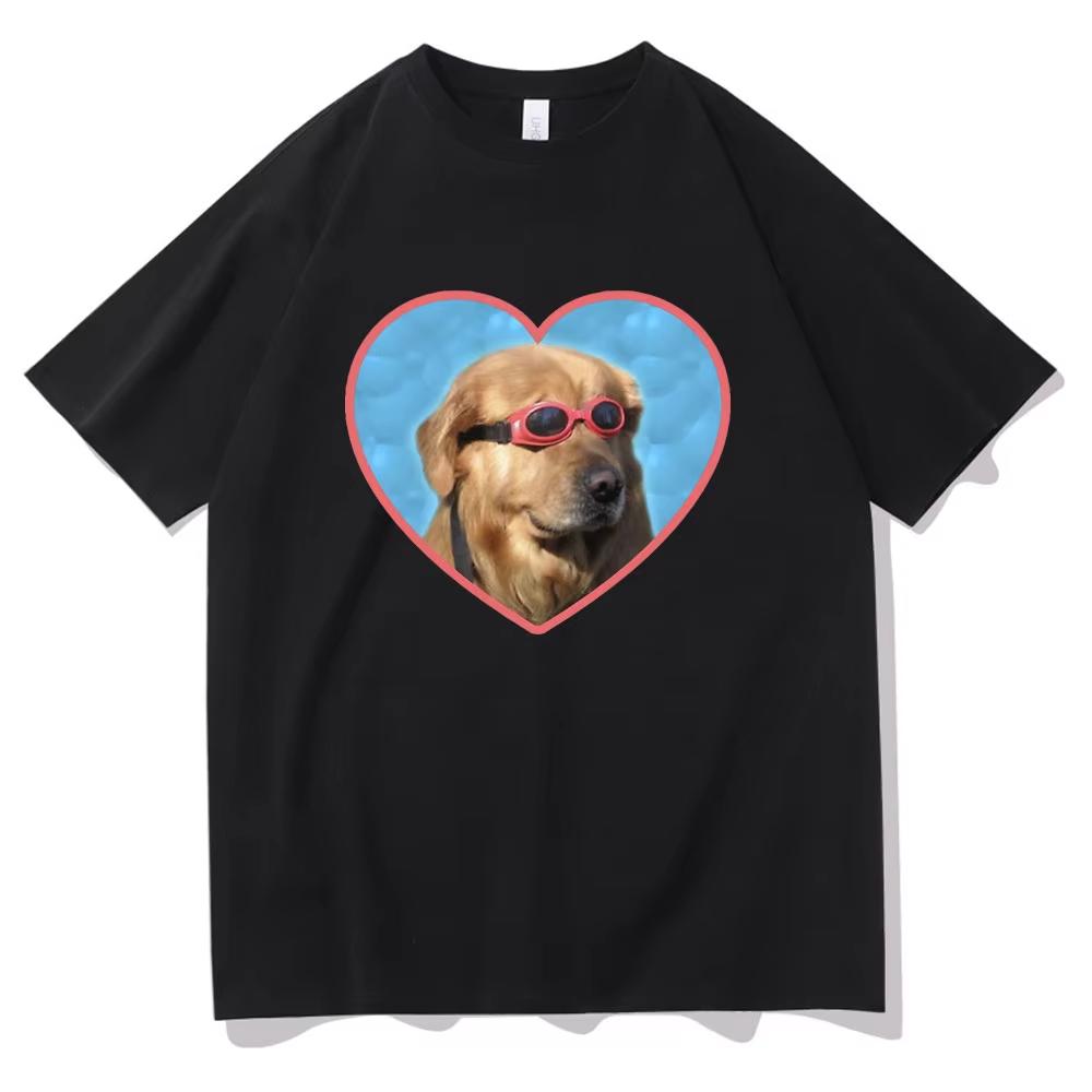 Doggo Golden Retriever Love Sunglasses Print Tshirt Swimmer Dog Graphic Tshirts Funny Unisex Women Fashion Casual T Shirt Unisex