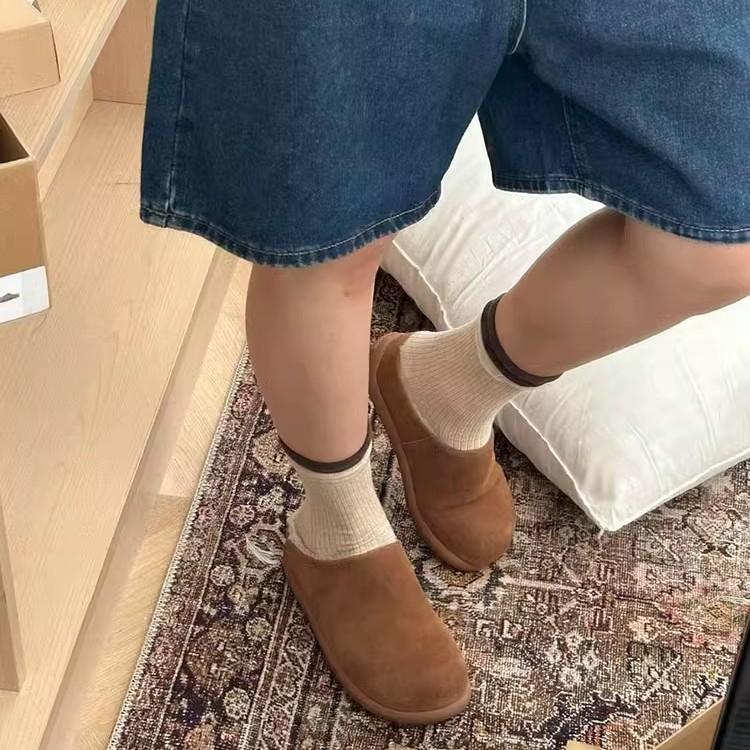 Soft Leather Version~ Fur Integrated Boken Shoes Bag Head Fluffy Slippers Women's 2025 Winter New Warm Outer Wear Muller