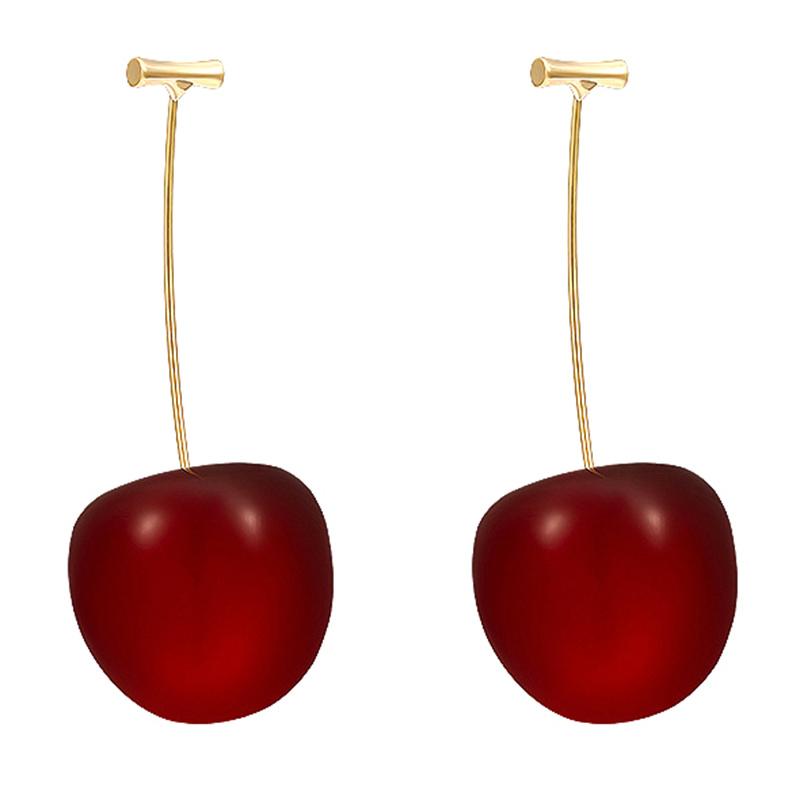 Hot Cute Cherry Fruit Drop Dangle Earrings Fashionable Sweet Cherry Pendant Earrings For Women Wedding Party Jewelry Accessories