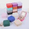 Compact Zippered Jewelry Box with Mirror – Stylish Travel Case for Rings, Earrings, and Accessories