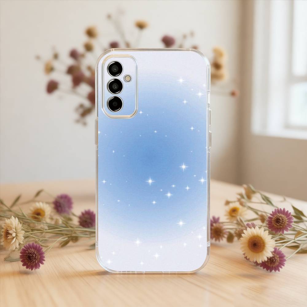 Однотонный чехол для телефона «Звездное небо» для Samsung A10, 12, 20, 21S, 30, 31, 40, 50, 51, 52, 70, 71 Прозрачная крышка