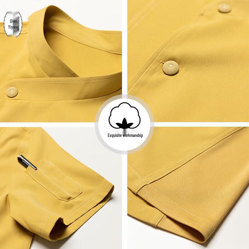 QIANYIYANG Double-breasted Short Sleeve Chef Uniform