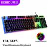 104 клавиши USB проводная клавиатура RGB игровая клавиатура 1,3-метровый кабель Механическое ощущение Мембранная клавиатура Для ПК Ноутбука Windows и iOS