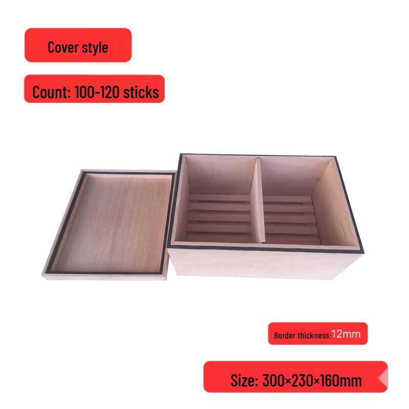 Spanish Cedar Cigar Humidor Box, 20-Cigar Capacity, Supports Various Styles and Sizes