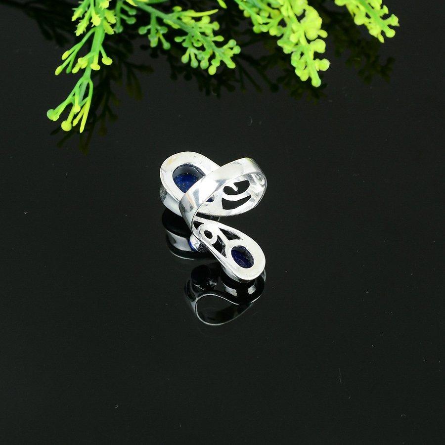 Natural Lapis Lazuli Gemstone Handmade 925 Sterling Silver Ring Size 9 M8a97