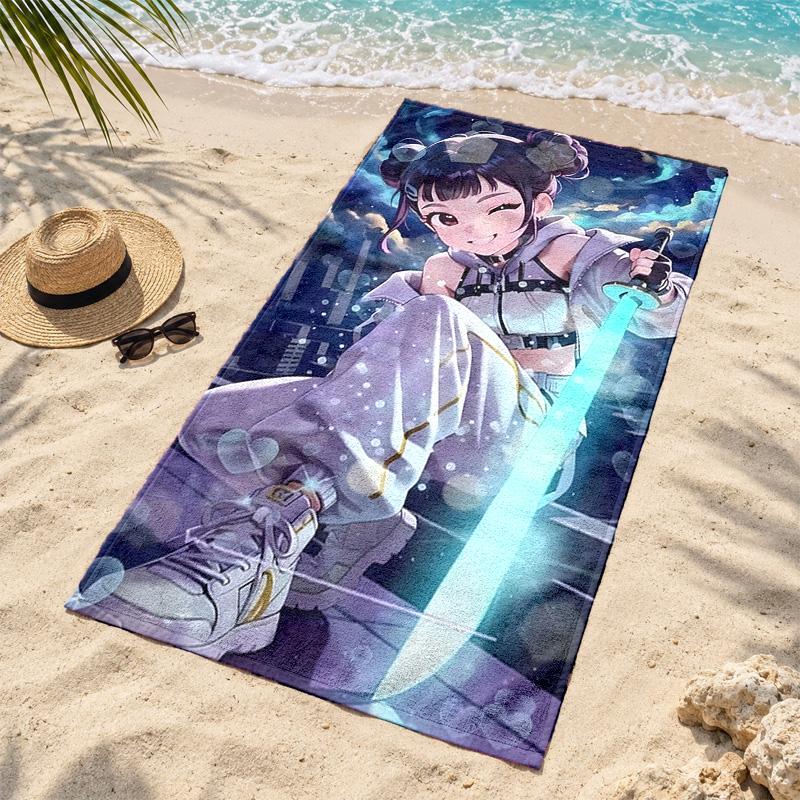 Kpop demon hunters Microfiber Beach Towel Quick Dry Sand Free Lightweight Beach Towels for Travel Swimming Camping