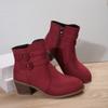 Fashion 2024 Winter Retro Women's Shoes New Square Heel Ankle Boots Fashion Zipper Platform Female Boots