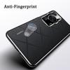 KEYSION Grid Pattern PU Leather Case for Huawei P60 P60 Pro Plating PC Camera Protection Phone Back Cover for Huawei P60 Pro