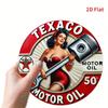 Старинный знак Texaco Oil. 7,8-дюймовый круглый погодостойкий алюминиевый светильник для гаража, крыльца или кофейни.