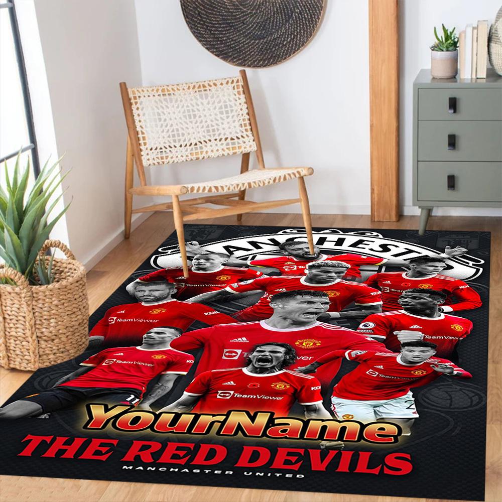 Manchester Customize Your Name Area Rug Design for Kitchen Hallway Foyer Dining Room Antislip Carpet Anime Office Decor Wedding Party Gift