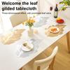 Набор из 6 кухонных салфеток под приборы, устойчивых к высоким температурам, с золотой строчкой в форме листа, обеденный коврик под приборы, аксессуар для сервировки стола