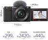 SONY VLOGCAM Mirrorless Camera Power Zoom Lens Kit with White W APS-C ZV-E10 (Included Lens SELP1650) Windscreen, ZV-E10L