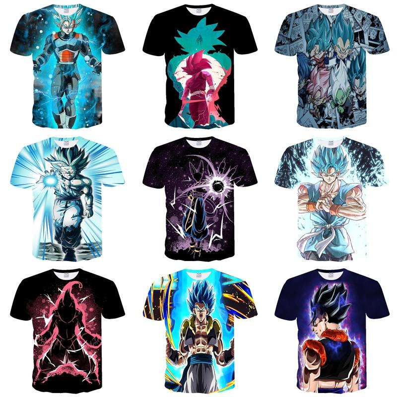 Vibrant 3d Print Dragon Ball Z Vegeta Goku Super Saiyan T-shirts For Anime Fans