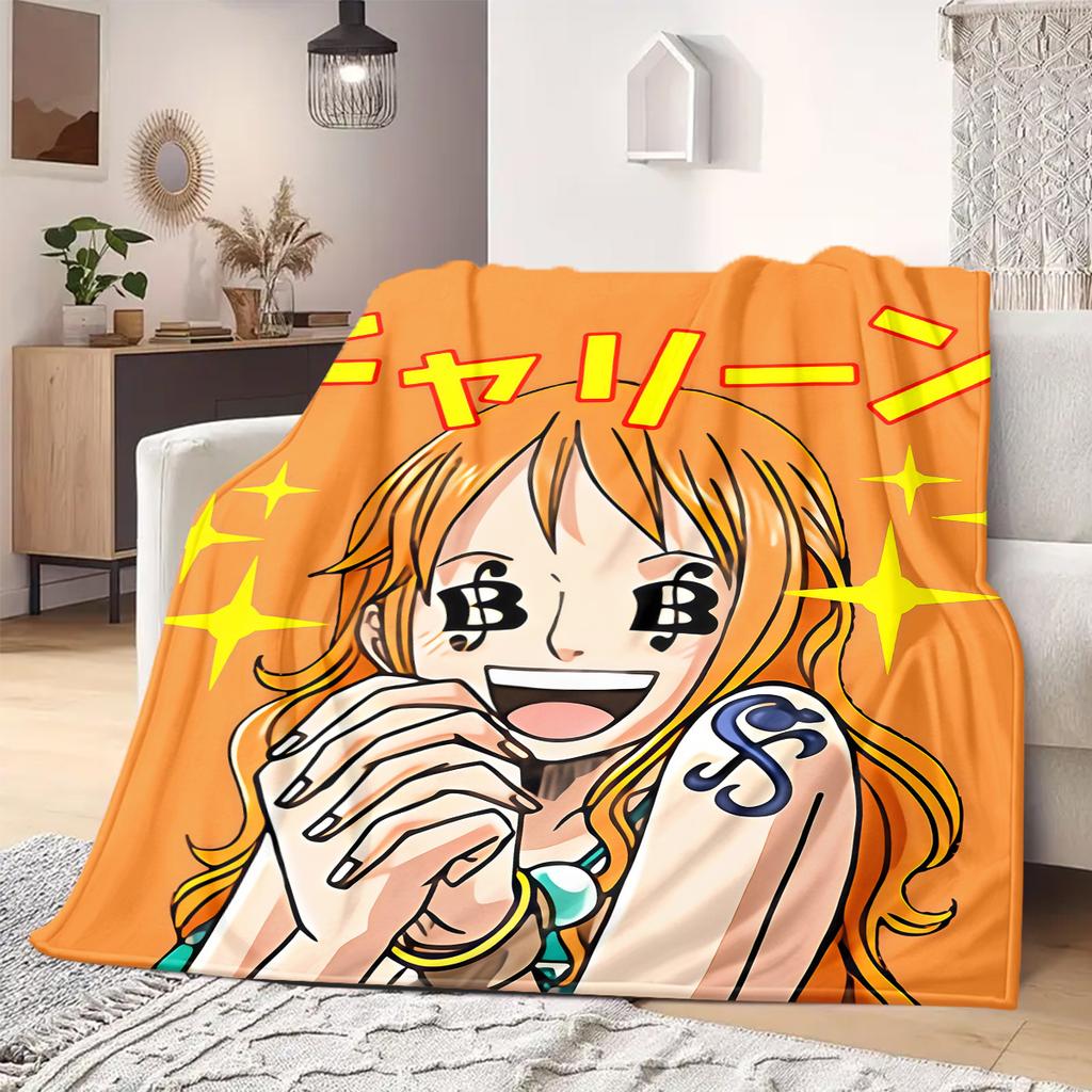 Nami Print Blanket Warm Comfortable Flannel Blanket Suitable for Bedrooms,Sofas, Beds,Chairs,Travel -QIAO57