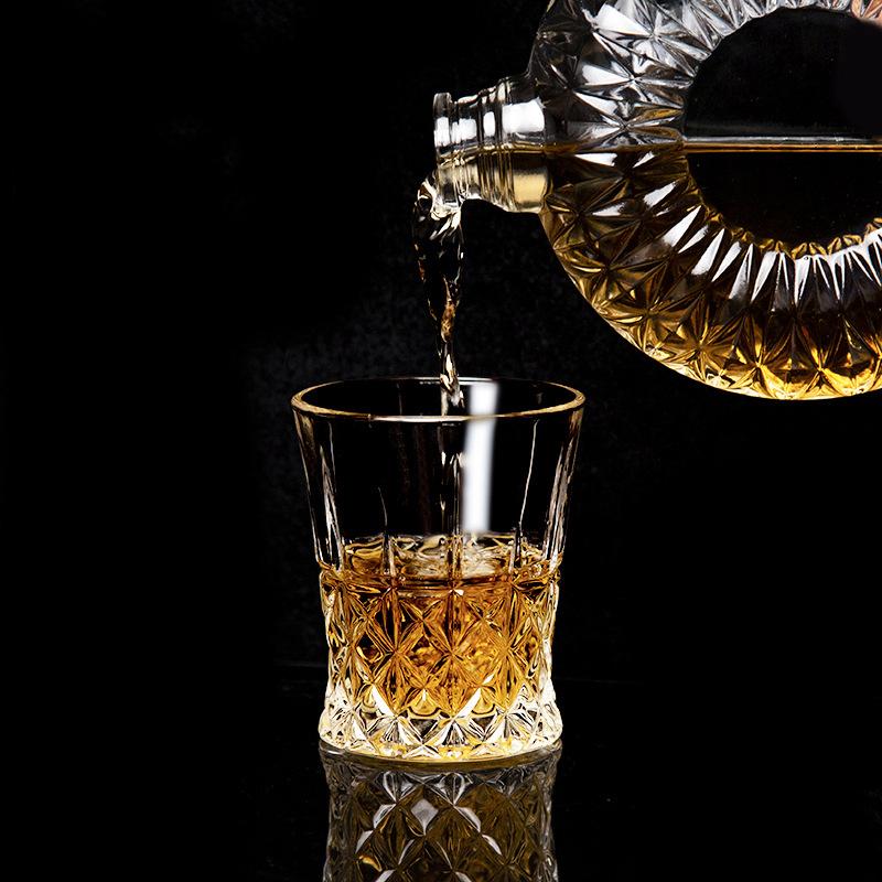 Simple Geometric Pattern Whisky Diamond Glass Juice Glass Water Glass Transparent Glass Wine Glass