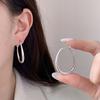 PONYKISS  Стерлинговое Серебро 18K Золото Преувеличенное Овальное Кольцо Серьга для Женщин Минималистичный Изящный Модный Аксессуар