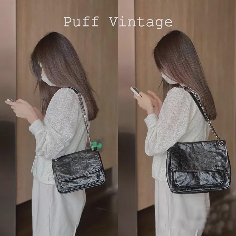 Женская сумка-цепочка Yangshulin из натуральной кожи с D-образной пряжкой - стиль Niki Messenger из воловьей кожи с промасленным воском