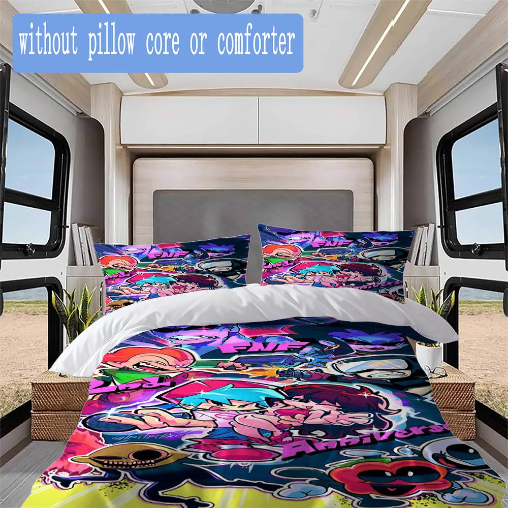 Friday Night Funkin Pattern Bedding,Quilt Set Quilt Cover Pillowcase Home Birthday Gift (1*duvet cover+2*pillowcase,without core)ZSJT0917459