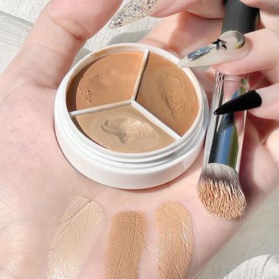 Легкий и безупречный трехцветный консилер, контурирующий чехол, пятна на лице, прыщи, контроль жирности, увлажняющее отбеливание, стойкая водостойкая студенческая косметика