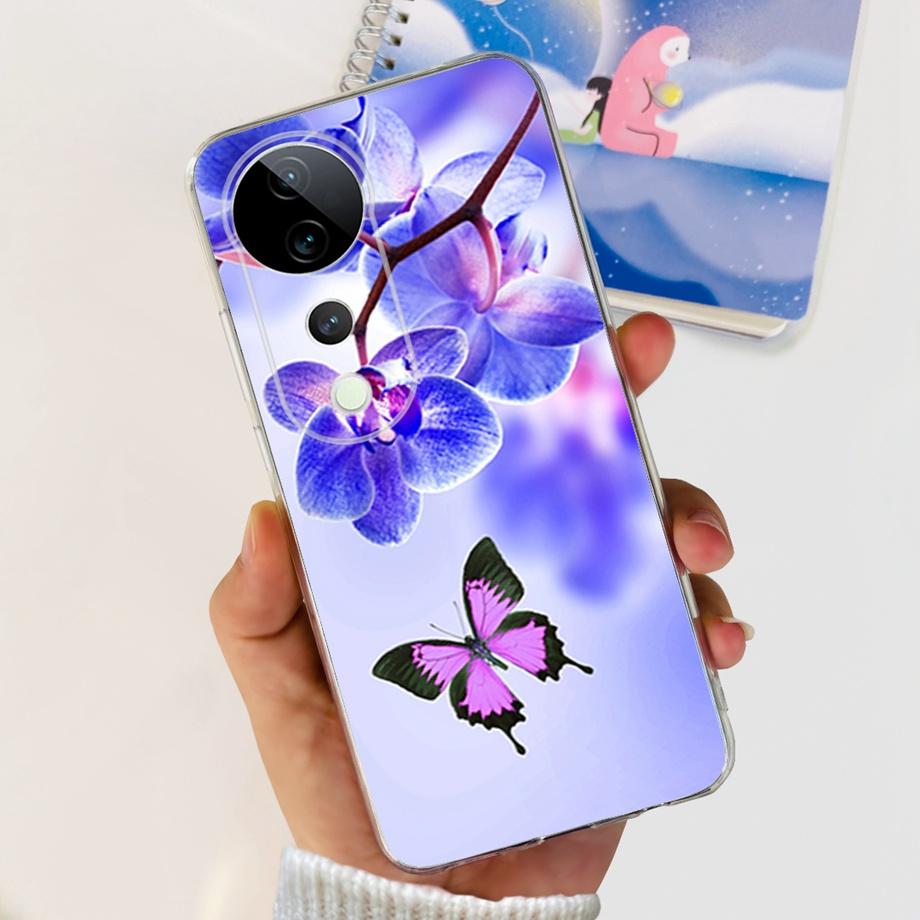 For Vivo V40 / V40 SE / V30 / V30 PRO / V30 Lite Back Cover Case Soft Clear Silicone Shockproof Protection Funda Women Fashion