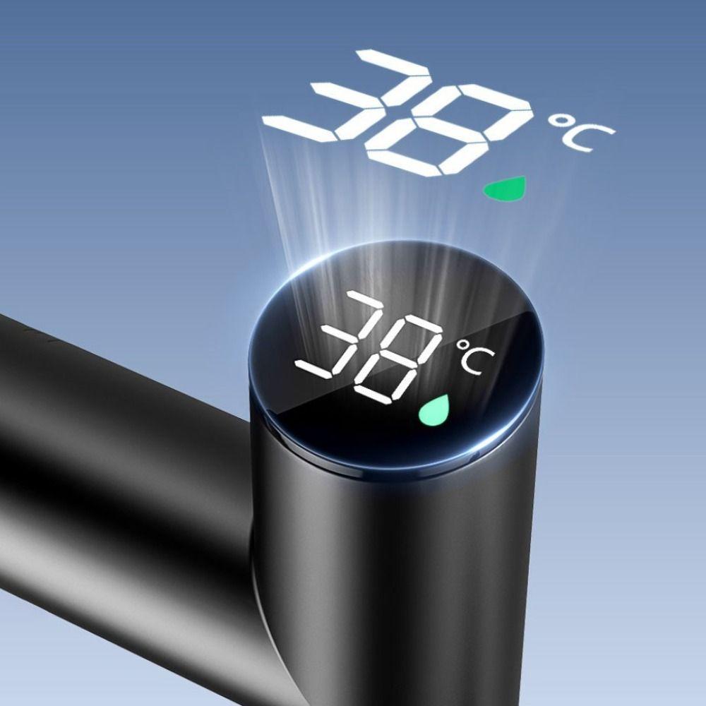 Stainless Steel Mechanical Arm Faucet Digital Display Faucet  Household Application