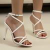 Summer Fashion Open Toe High Heels Sandals High Heels  Lace Up Stiletto Heels Party Banquet Women's Shoes