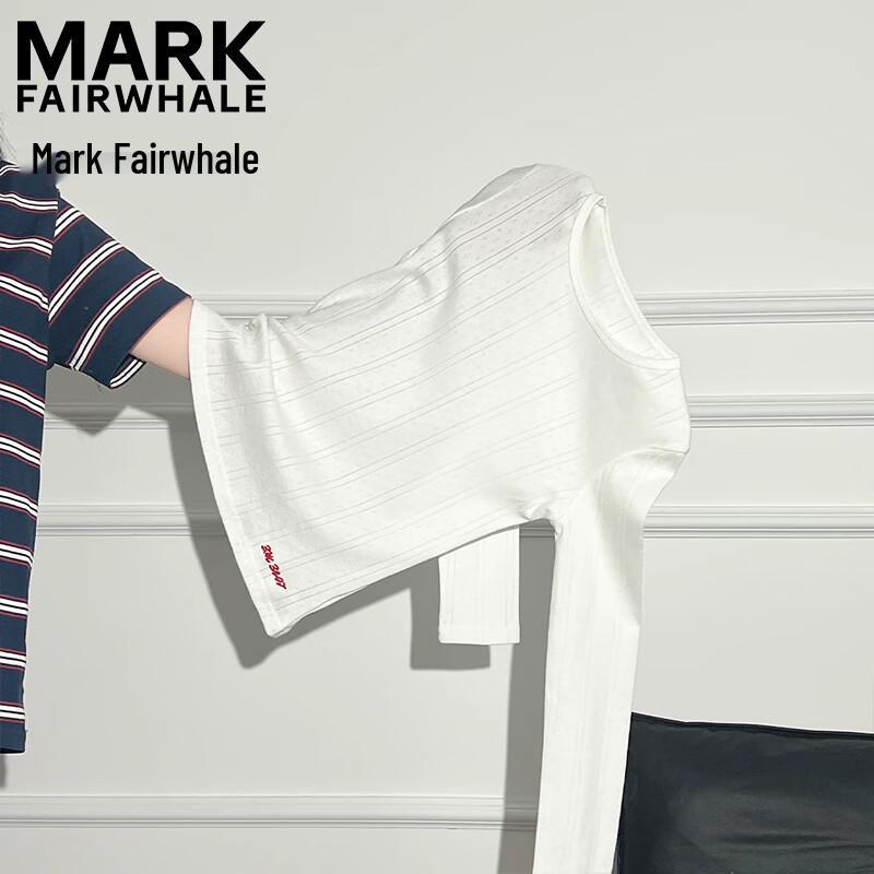 MARK FAIRWHALE Women's Embroidered Letter Crew Neck Long Sleeve Slim Fit T-Shirt