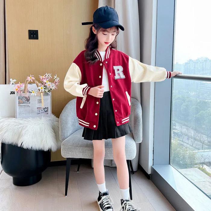 Teenage Girls Baseball Jackets Clothes Children Sports Outerwear Coat Spring Autumn Fashion Boys Jacket