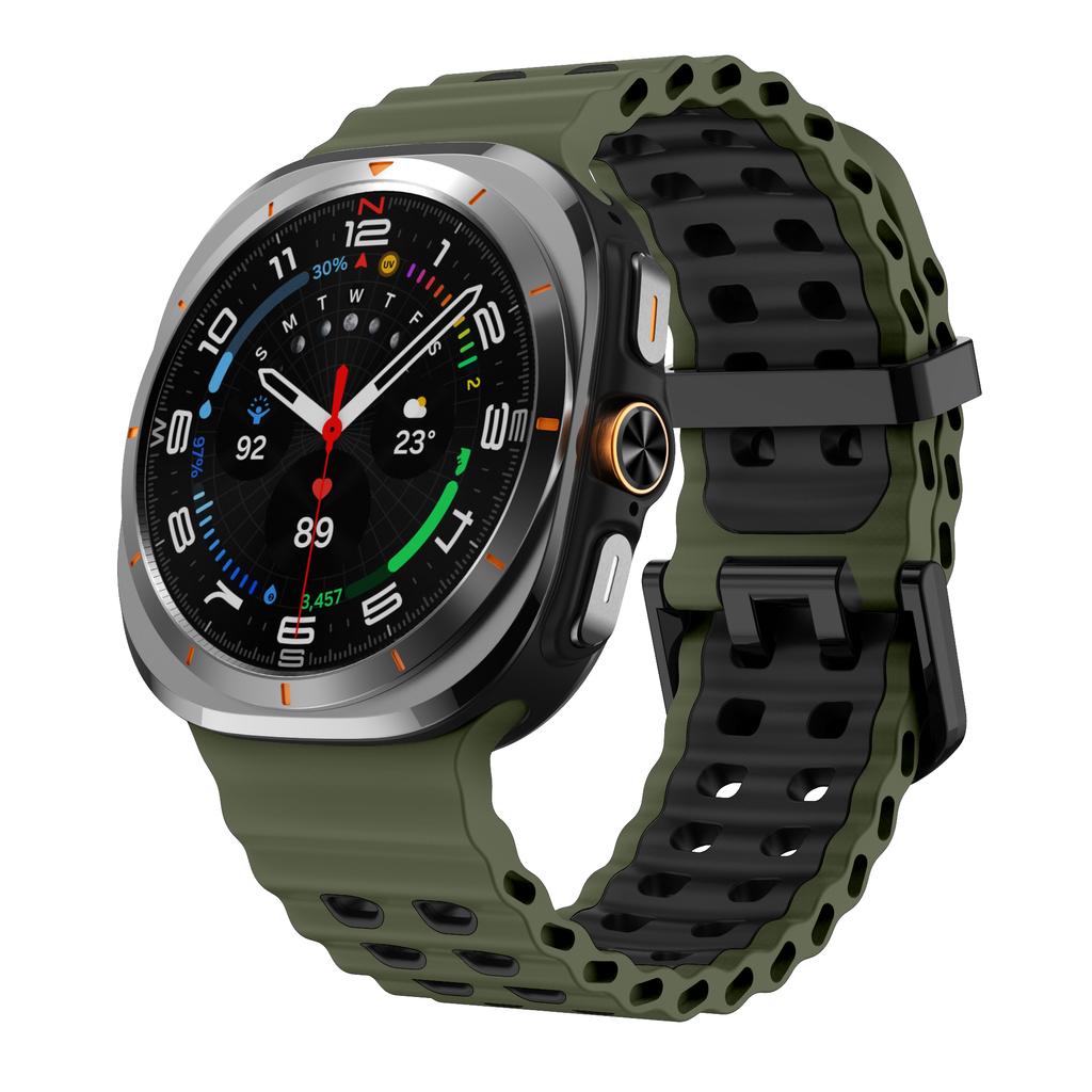 Морской ремешок для Samsung Galaxy Watch ultra Ремешок 47 мм Аксессуары Двухцветный Спортивный силиконовый Браслет Galaxy Watch 7 ultra Ремешки