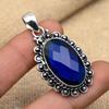 Ювелирный кулон ручной работы из стерлингового серебра 925 пробы с синим сапфиром, созданный в лаборатории, для женщин