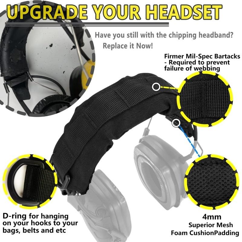 PROHEAR Tactical Headset Cover Advanced Modular Earmuffs Headband for 3M WorkTunes Peltor Howard Leight Impact Walkers Razor