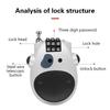 Велосипедный стальной трос Кодовый замок Чемодан Автомобильный сани Телескопический тросовый замок Велосипедный шлем Высокоточный кодовый замок с паролем